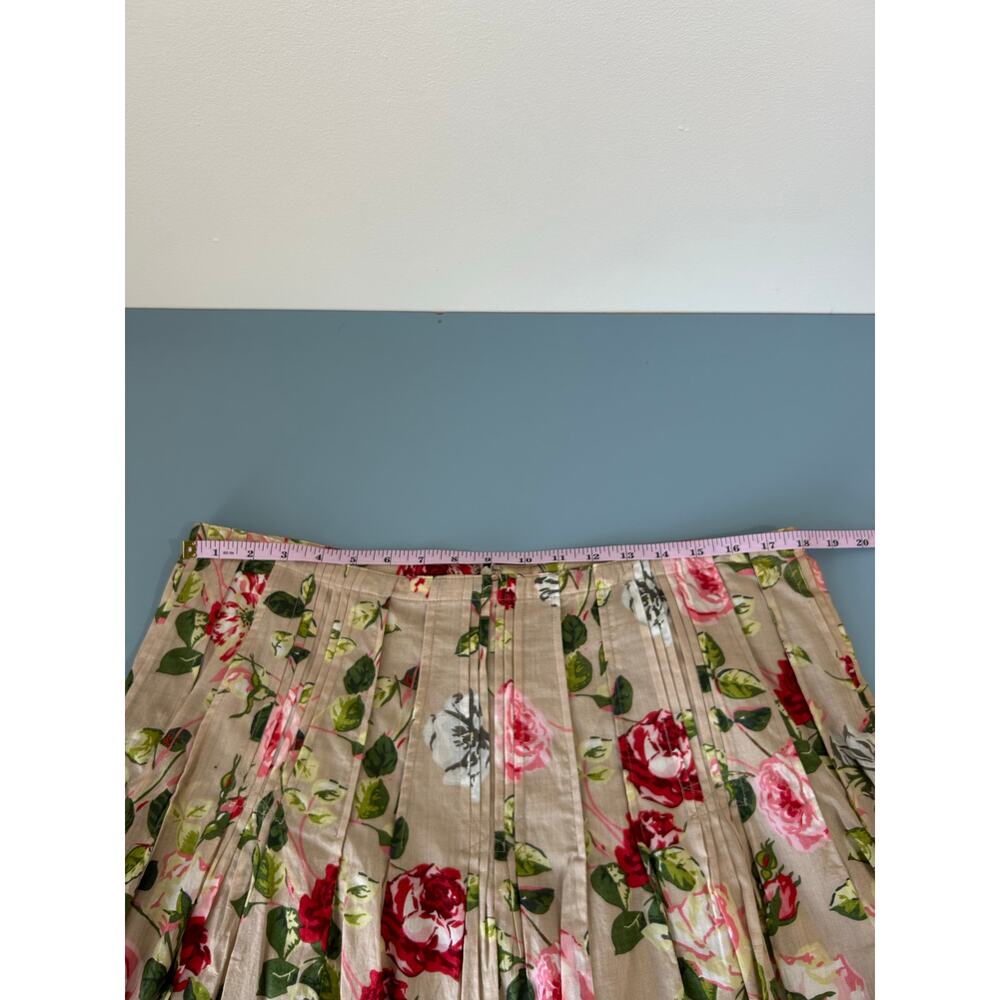 CAbi floral pleated retro skirt A line size 14 - Picture 6 of 7